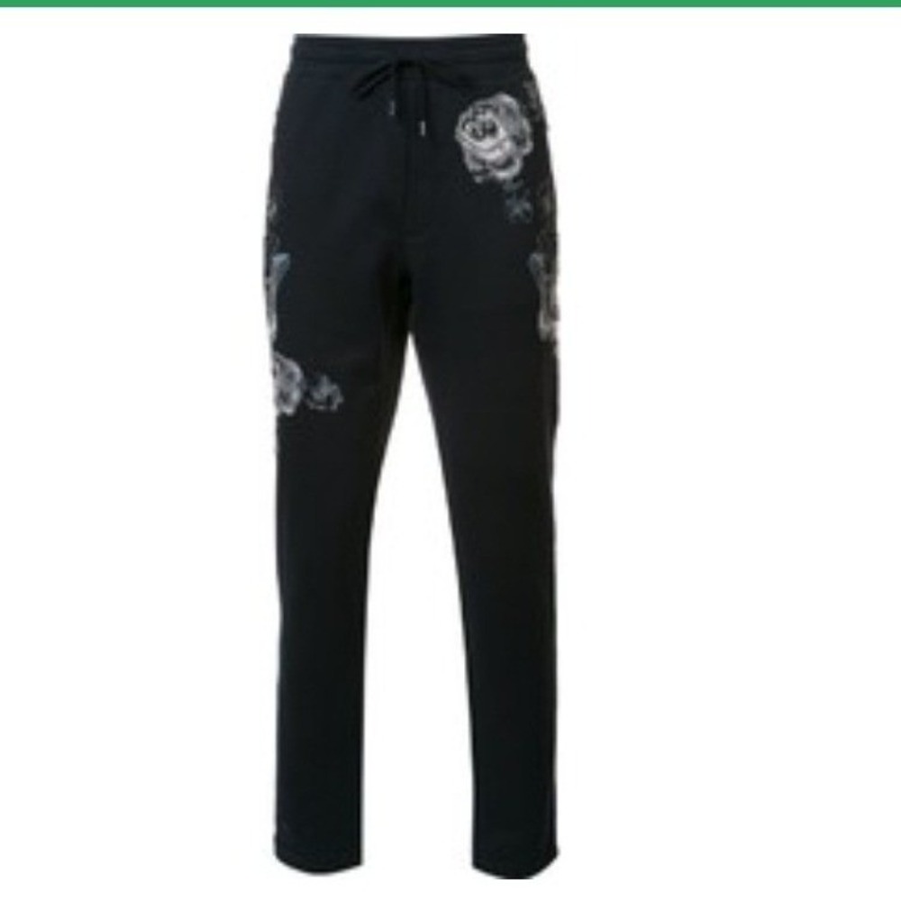 Dolce & Gabbana Mens size 52 Patchwork Rosette Designer Track Lounge Sweatpants